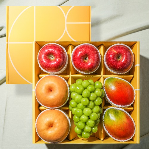[과일 선물세트] 사과 3입+배 2입+샤인머스켓 1입+애플망고 2입