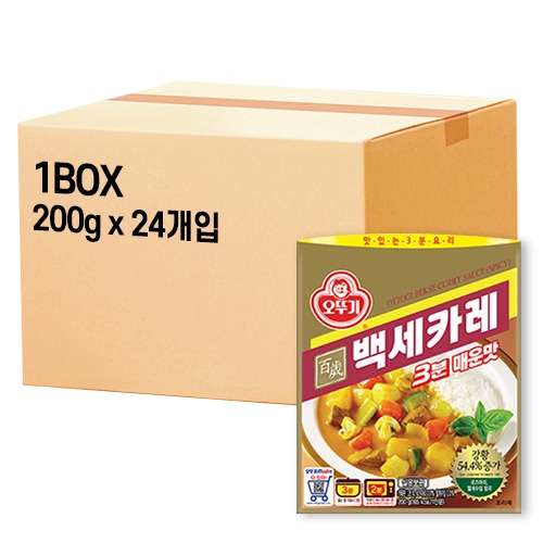 [오뚜기] 3분 백세카레 매운맛 1박스 (200g X 24개입)
