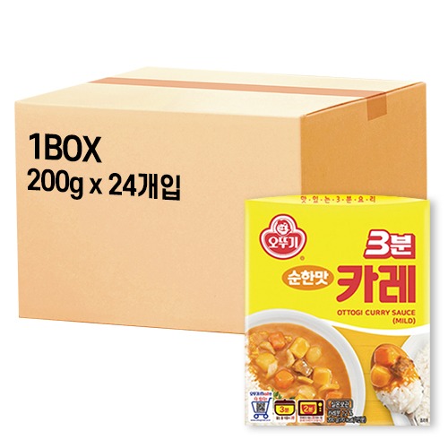 [오뚜기] 3분 카레 순한맛 1박스 (200g X 24개입)